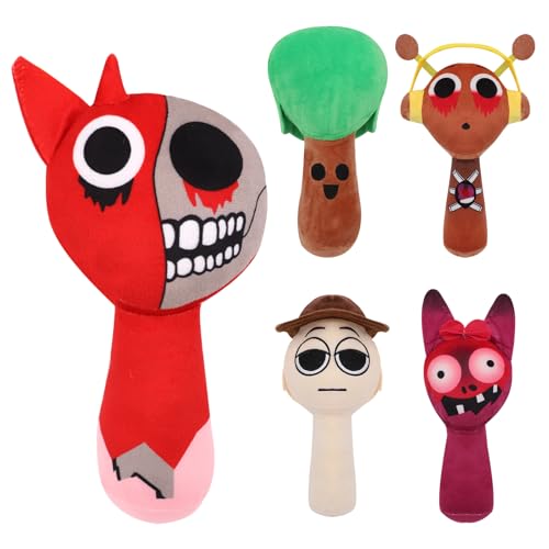 DHINCHANSAIB Sprunki Plush Plüschtier Sprunki - Weiches Plüsch-Spielzeugkissen für Weihnachten und Geburtstag für Erwachsene und Kinder (Dark Red) von DHINCHANSAIB