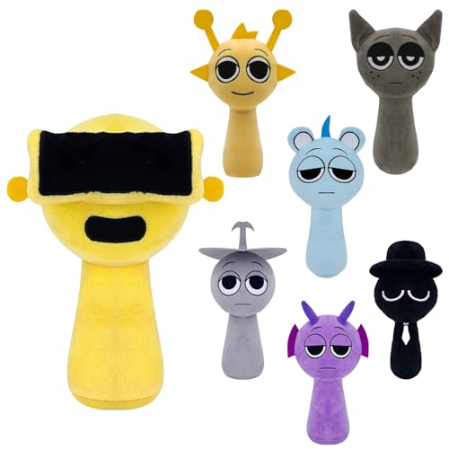 DHINCHANSAIB Sprunki Plush Plüschtier Sprunky Wenda und Grau, 10 Zoll, weiches und lustiges Plüschspielzeug für Geburtstage von Fans und Freunden (Egg Yeast) von DHINCHANSAIB