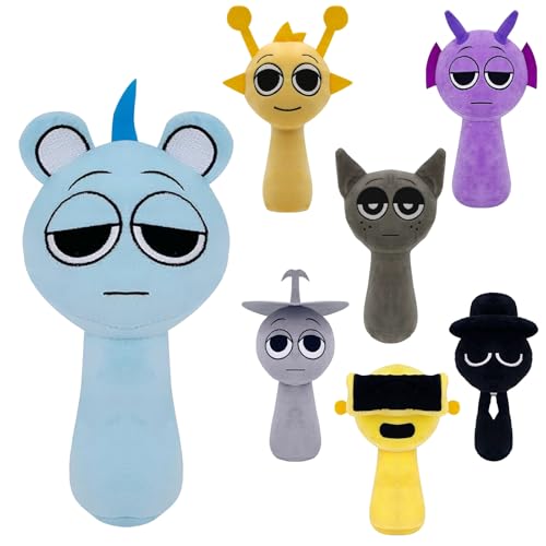 DHINCHANSAIB Sprunki Plush Plüschtier Sprunky Wenda und Grau, 10 Zoll, weiches und lustiges Plüschspielzeug für Geburtstage von Fans und Freunden (Sky Blue) von DHINCHANSAIB