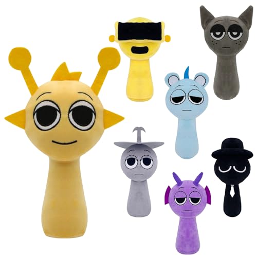 DHINCHANSAIB Sprunki Plush – Sprunky Wenda Plüsch und Grau, 10 Zoll, weich und lustig, Plüschspielzeug für Geburtstage von Fans und Freunden (Gelb) von DHINCHANSAIB