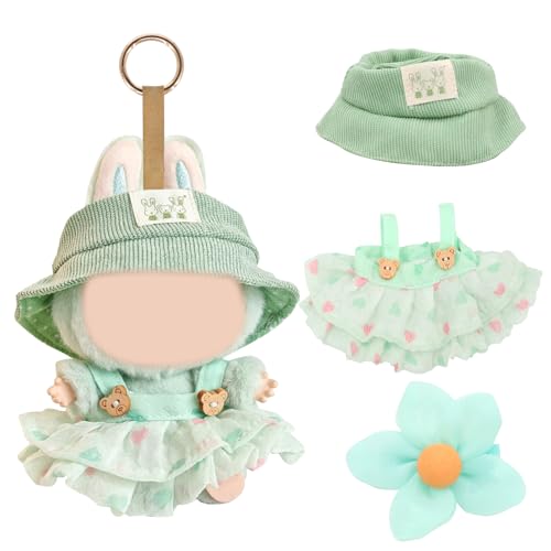 Kleidung für 17 cm große Puppen – komplett mit Zubehör für Spiel und Kreativität (Grün) von DHINCHANSAIB