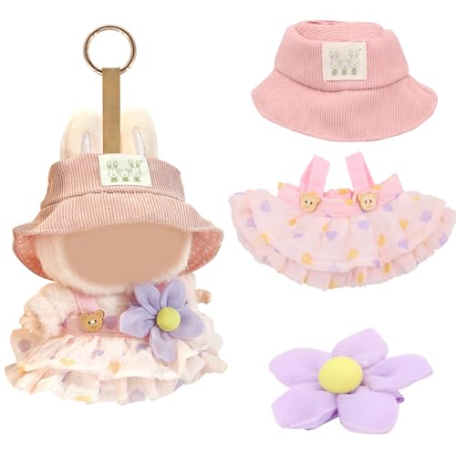 Kleidung für 17 cm große Puppen – komplett mit Zubehör für Spiel und Kreativität (Pink) von DHINCHANSAIB