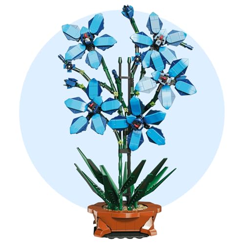 Orchid Flower Clamping Blocks, 1097 Pieces Plants Bonsai Building Blocks Set, Blumenstrauß Klemmbausteine, Blumenstrauß Bausatz, Home and Office Decoration, Gifts for Women, Adults, Men (Blue Orchid) Orchid Flower Clamping Blocks, 1097 Pieces Plants Bonsai Building Blocks Set, Blumenstrauß Klemmbausteine, Blumenstrauß Bausatz, Home and Office Decoration, Gifts for Women, Adults, Men (Blue Orchid) von DHINCHANSAIB