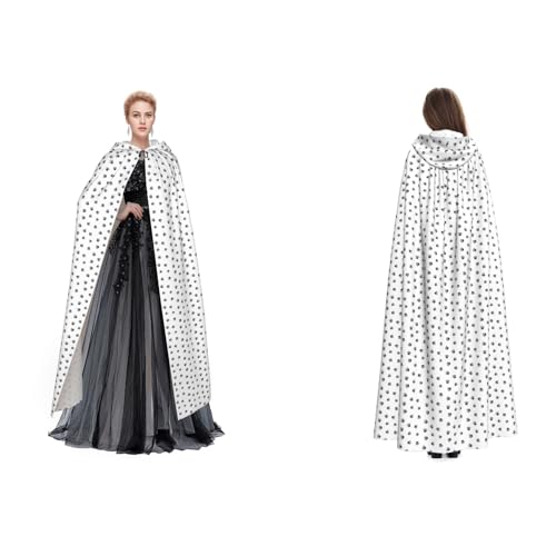 Dhnblqdp (Bärpfote) Druck Halloween Kapuzenumhang Hexe Cosplay Zubehör Erwachsenenkostüm von DHNBLQDP