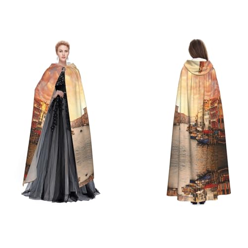 Dhnblqdp (Beautiful Venice C View) Print Halloween Hooded Cape Witch Cosplay Accessories Adult Fancy Dress Costume von DHNBLQDP