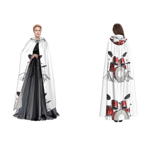 Dhnblqdp (Cooles Schlagzeug-Set) Druck Halloween Kapuzenumhang Hexe Cosplay Zubehör Erwachsenenkostüm von DHNBLQDP