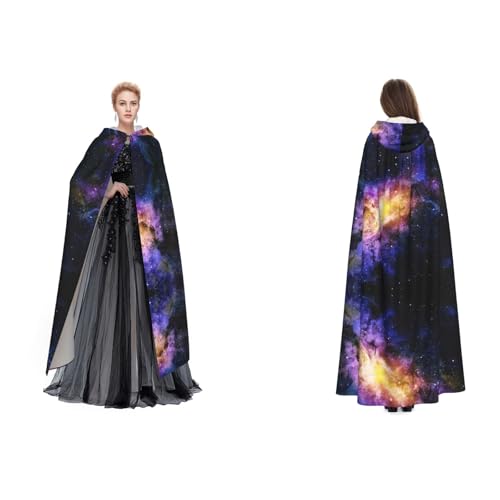 Dhnblqdp (Galaxie im Universum) Druck Halloween Kapuzenumhang Hexe Cosplay Zubehör Erwachsenenkostüm von DHNBLQDP