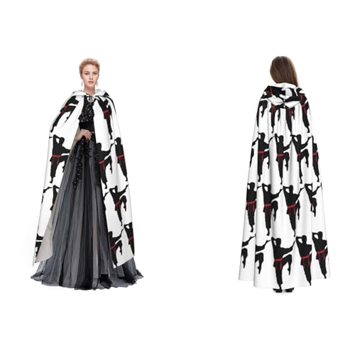 Dhnblqdp (Karate Herren) Druck Halloween Kapuzenumhang Hexe Cosplay Zubehör Erwachsene Kostüm von DHNBLQDP
