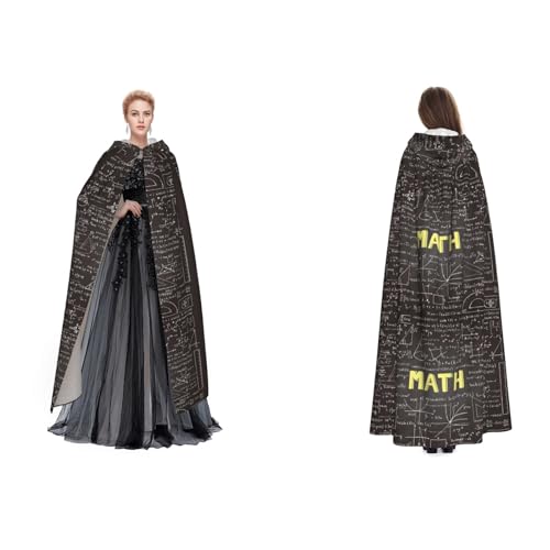 Dhnblqdp Halloween Kapuzenumhang Hexe Cosplay Zubehör Erwachsenenkostüm (Schulmathematik) von DHNBLQDP