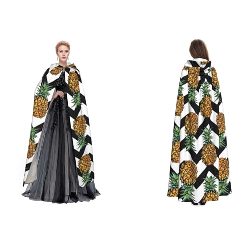Dhnblqdp Halloween Kapuzenumhang Hexe Cosplay Zubehör Erwachsenenkostüm (Sommer-Ananas) von DHNBLQDP