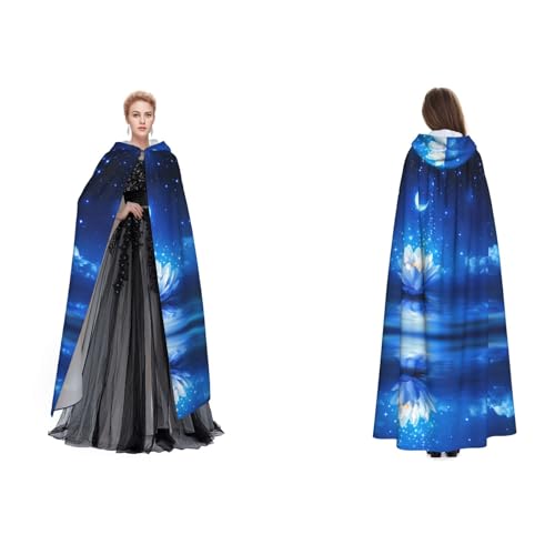 Dhnblqdp Halloween-Kapuzenumhang mit Blume und Mond, Hexe, Cosplay-Zubehör, Erwachsenenkostüm Dhnblqdp Halloween-Kapuzenumhang mit Blume und Mond, Hexe, Cosplay-Zubehör, Erwachsenenkostüm von DHNBLQDP