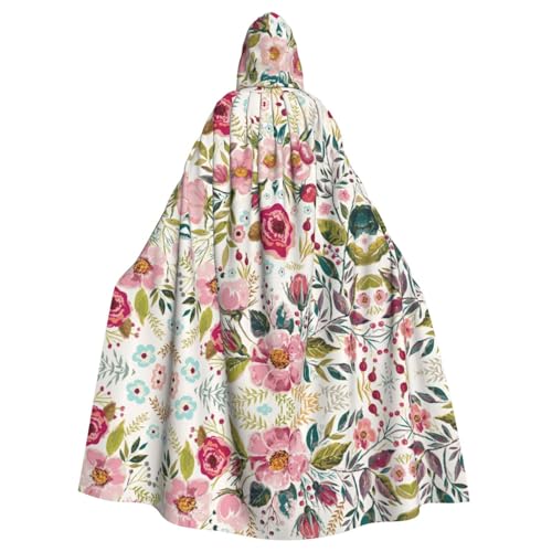 Dhnblqdp Halloween-Kapuzenumhang mit Blumenblatt-Druck, Hexe, Cosplay-Zubehör, Erwachsenenkostüm Dhnblqdp Halloween-Kapuzenumhang mit Blumenblatt-Druck, Hexe, Cosplay-Zubehör, Erwachsenenkostüm von DHNBLQDP