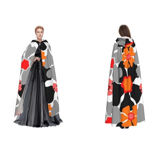 Dhnblqdp Halloween-Kapuzenumhang mit Blumenmuster, Hexe, Cosplay-Zubehör, Erwachsenenkostüm Dhnblqdp Halloween-Kapuzenumhang mit Blumenmuster, Hexe, Cosplay-Zubehör, Erwachsenenkostüm von DHNBLQDP