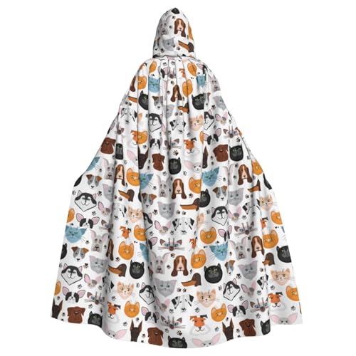 Dhnblqdp Halloween-Kapuzenumhang mit Cartoon-Katze, Cosplay-Zubehör, Erwachsenenkostüm Dhnblqdp Halloween-Kapuzenumhang mit Cartoon-Katze, Cosplay-Zubehör, Erwachsenenkostüm von DHNBLQDP