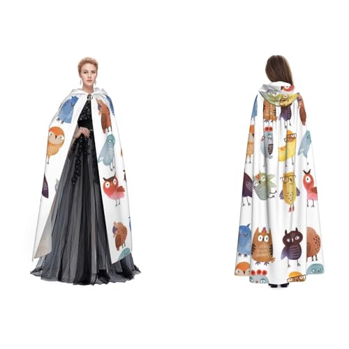 Dhnblqdp Halloween-Kapuzenumhang mit Eulen-Motiv, Cosplay-Zubehör, Erwachsenenkostüm Dhnblqdp Halloween-Kapuzenumhang mit Eulen-Motiv, Cosplay-Zubehör, Erwachsenenkostüm von DHNBLQDP