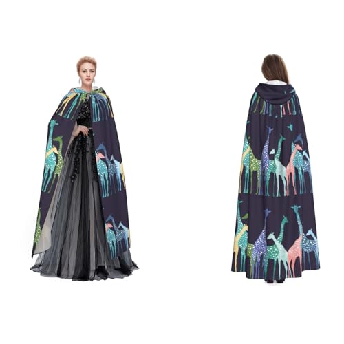 Dhnblqdp Halloween-Kapuzenumhang mit Giraffen-Fans, Cosplay-Zubehör, Erwachsenenkostüm von DHNBLQDP