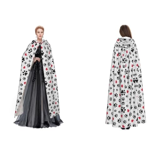 Dhnblqdp Halloween-Kapuzenumhang mit Pfotenabdruck, Hexe, Cosplay, Zubehör, Erwachsenenkostüm Dhnblqdp Halloween-Kapuzenumhang mit Pfotenabdruck, Hexe, Cosplay, Zubehör, Erwachsenenkostüm von DHNBLQDP