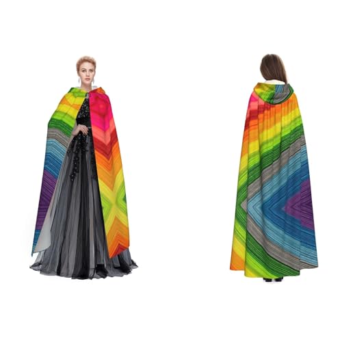 Dhnblqdp Halloween-Kapuzenumhang mit Regenbogen-Motiv, Hexe, Cosplay, Zubehör, Erwachsenenkostüm Dhnblqdp Halloween-Kapuzenumhang mit Regenbogen-Motiv, Hexe, Cosplay, Zubehör, Erwachsenenkostüm von DHNBLQDP