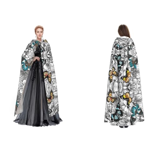 Dhnblqdp Halloween-Kapuzenumhang mit Schmetterlingen, Violett, für Cosplay, Zubehör für Erwachsene Dhnblqdp Halloween-Kapuzenumhang mit Schmetterlingen, Violett, für Cosplay, Zubehör für Erwachsene von DHNBLQDP