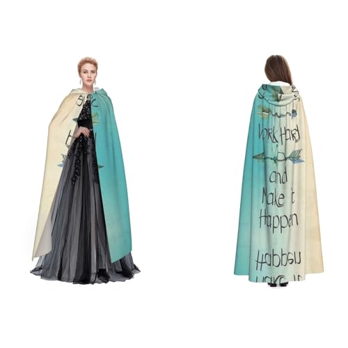 Dhnblqdp Halloween-Kapuzenumhang mit Spruch zum Motivieren, Hexen-Cosplay-Zubehör, Erwachsenenkostüm Dhnblqdp Halloween-Kapuzenumhang mit Spruch zum Motivieren, Hexen-Cosplay-Zubehör, Erwachsenenkostüm von DHNBLQDP