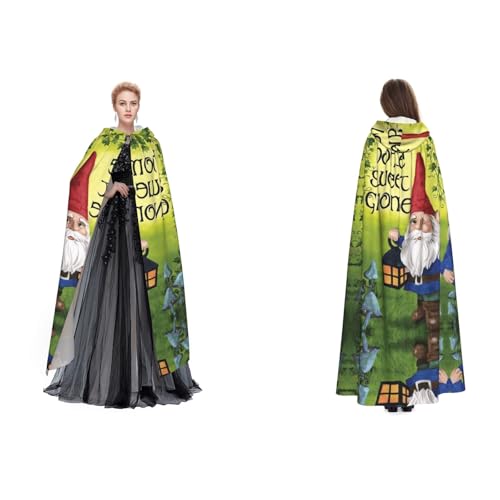 Dhnblqdp Halloween-Kapuzenumhang mit buntem Zwergen-Druck, Hexe, Cosplay-Zubehör, Erwachsenenkostüm Dhnblqdp Halloween-Kapuzenumhang mit buntem Zwergen-Druck, Hexe, Cosplay-Zubehör, Erwachsenenkostüm von DHNBLQDP