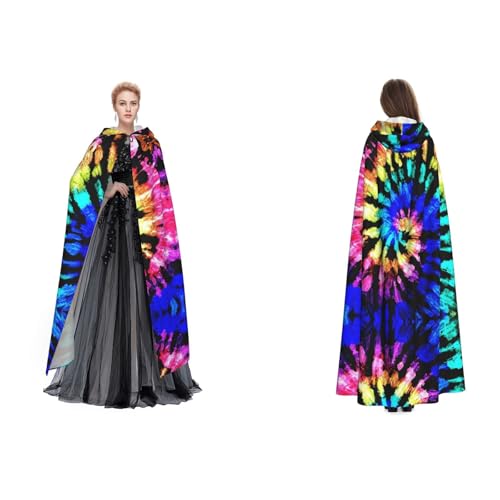 Dhnblqdp Halloween-Kapuzenumhang mit exotischem Stamm, Batik-Stil, Hexe, Cosplay-Zubehör, Erwachsenenkostüm von DHNBLQDP