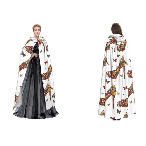 Dhnblqdp Schmetterlings-High-Heel-Muster, Halloween-Kapuzenumhang, Hexe, Cosplay-Zubehör, Erwachsenenkostüm Dhnblqdp Schmetterlings-High-Heel-Muster, Halloween-Kapuzenumhang, Hexe, Cosplay-Zubehör, Erwachsenenkostüm von DHNBLQDP