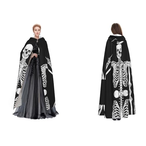 Dhnblqdp Totenkopf-Druck, Halloween-Kapuzenumhang, Hexe, Cosplay-Zubehör, Erwachsenenkostüm Dhnblqdp Totenkopf-Druck, Halloween-Kapuzenumhang, Hexe, Cosplay-Zubehör, Erwachsenenkostüm von DHNBLQDP