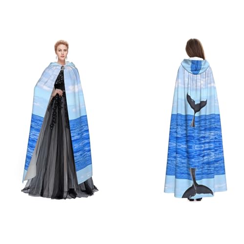 Dhnblqdp Walschwanz-Druck, Halloween-Kapuzenumhang, Hexe, Cosplay, Zubehör, Erwachsenenkostüm Dhnblqdp Walschwanz-Druck, Halloween-Kapuzenumhang, Hexe, Cosplay, Zubehör, Erwachsenenkostüm von DHNBLQDP