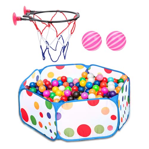1 Pop-Up-Bällebecken, 1 Basketballkorb Mit 2 Saugnäpfen Und 2 Bällen, Faltbares Bällebad, Kinderspiel-Bällebecken, Spielbällebecken Im Freien 1 Pop-Up-Bällebecken, 1 Basketballkorb Mit 2 Saugnäpfen Und 2 Bällen, Faltbares Bällebad, Kinderspiel-Bällebecken, Spielbällebecken Im Freien von DHSBGWSX