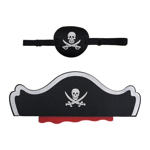 DHSBGWSX 1 Stück Piraten-Augenklappe, 1 Stück Piratenhut, Dreidimensionale 3D-Augenklappe, Piratenkostüm Für Kinder, Piraten-Rollenspielzubehör DHSBGWSX 1 Stück Piraten-Augenklappe, 1 Stück Piratenhut, Dreidimensionale 3D-Augenklappe, Piratenkostüm Für Kinder, Piraten-Rollenspielzubehör von DHSBGWSX