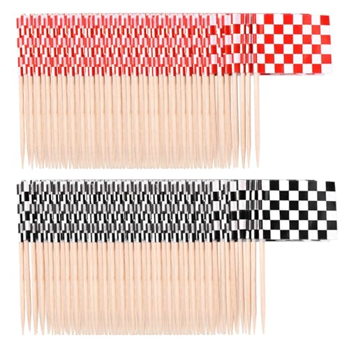DHSBGWSX 200 Stück Zielflaggen, Rennflaggen, Rennkuchendekorationen, Rot-Schwarz, 2,5 x 3,5 cm, Rennsport, Geburtstag DHSBGWSX 200 Stück Zielflaggen, Rennflaggen, Rennkuchendekorationen, Rot-Schwarz, 2,5 x 3,5 cm, Rennsport, Geburtstag von DHSBGWSX