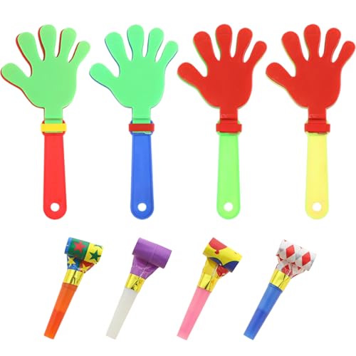 DHSBGWSX 4 Stück Bunte Handklatscher Mit 4 Stück Bunten Kinderpfeife, Geräuschmacher, Klatschspielzeug, Partyhorn, Kindertrompete Für Geburtstagsfeiern, Sportveranstaltungen, Karneval, Feiern DHSBGWSX 4 Stück Bunte Handklatscher Mit 4 Stück Bunten Kinderpfeife, Geräuschmacher, Klatschspielzeug, Partyhorn, Kindertrompete Für Geburtstagsfeiern, Sportveranstaltungen, Karneval, Feiern von DHSBGWSX