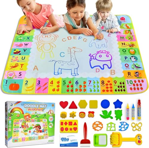 DHWDS Aqua Magic Doodle Malmatte mit Wasserstift, Lernspielzeug für Kinder 1-3 Jahre, 33 x 22 cm, Mehrfarbig Pintar Agua 120x90 cm Teppich - Verpackt im Karton DHWDS Aqua Magic Doodle Malmatte mit Wasserstift, Lernspielzeug für Kinder 1-3 Jahre, 33 x 22 cm, Mehrfarbig Pintar Agua 120x90 cm Teppich - Verpackt im Karton von DHWDS