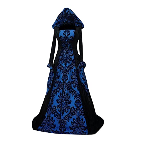 DHYUEN Mittelalterliches Damenkleid mit Kapuze, Renaissance Kostüm, Langes Kleid für, Halloween und Mottopartys DHYUEN Mittelalterliches Damenkleid mit Kapuze, Renaissance Kostüm, Langes Kleid für, Halloween und Mottopartys von DHYUEN