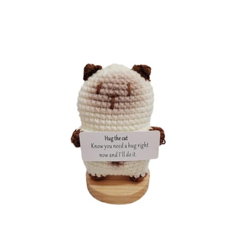 DHliIQQ Emotional Support Positive Pocket Crochet Cute Knitted Positive Hug Card Greeting Posi Ornament Mini with von DHliIQQ