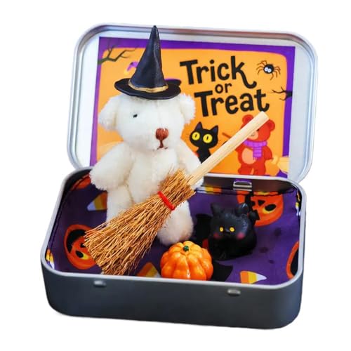 DHliIQQ Halloween-Überraschungsbox enthält Taschenbär, Besenkürbis, Süßigkeitenfüllbox, installiertes Zubehör, Party-Überraschung, Vorgeschenk von DHliIQQ