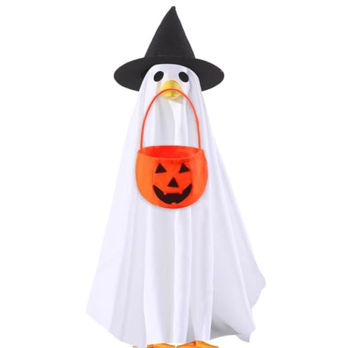 Halloween Veranda Gans Kostüm Dekoration Kürbis Geist Set 58,4 cm Outdoor Veranda Kostüm Party Deko Rasen Gans Zubehör Hexenkostüm Veranda Kleidung, Halloween 65.0 cm Kostüm, Gänse Ghos von DHliIQQ