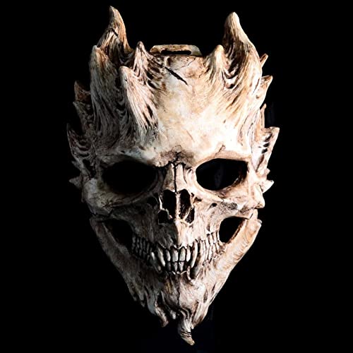 Horror Skull Maske, Realistische Skelettmaske, Halloween Schädel Krieger Geist Tod Dämon Masken Party Masque Maskerade Masken von DHliIQQ