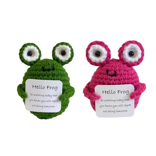 Mini Funny Positive Rabbit & Frog, Funny Easter Crochet Doll Gifts, 7.6 cm Knitted For Cheer Up Doll Wool Deco & Party Gifts von DHliIQQ