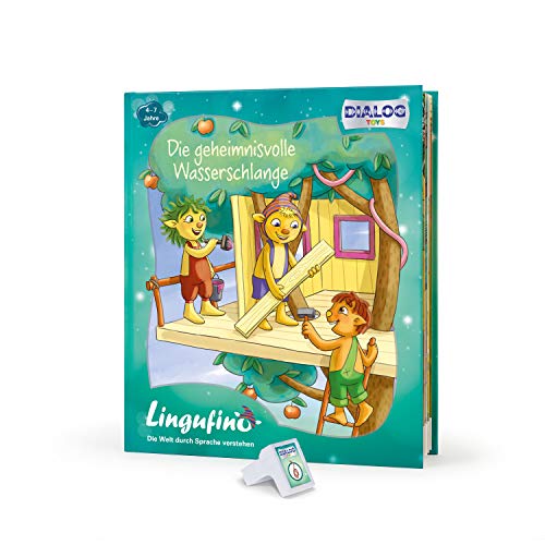 DIALOG TOYS DEDE-DT-LF03B Lingufino Erweiterungs-Set Die geheimnisvolle Wasserschlange mit Abenteuerbuch und Dialogmodul für den lingutastischen Kobold, der die Geschichte erzählt und echte führt von DIALOG TOYS