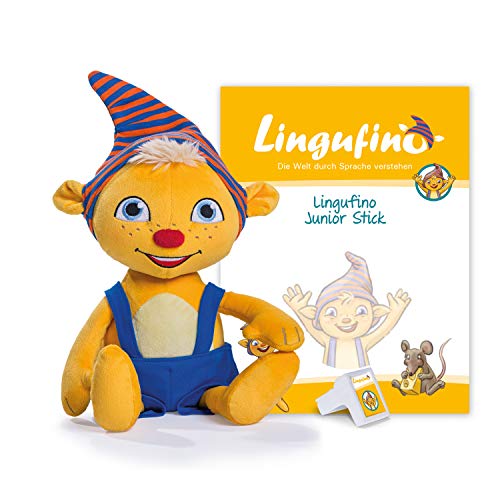 DIALOG TOYS Lingufino Junior Starter Set mit Plüschfigur, Lernspielzeug mit Spracherkennung ohne Internet, geeignet zur Sprachförderung, erweiterbar, für Kinder ab 3 Jahren, ca. 38 cm von DIALOG TOYS