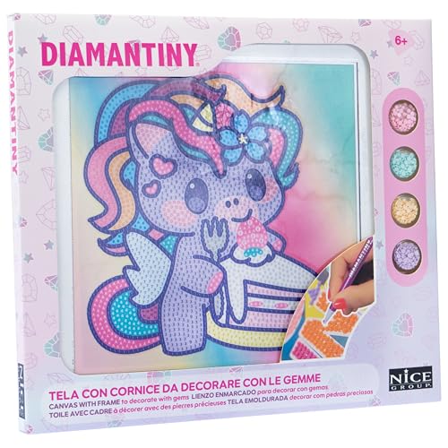 DIAMANTINY Design Art Kawaii Einhorn mit Torte auf Leinwand, mehrfarbig, 90037 DIAMANTINY Design Art Kawaii Einhorn mit Torte auf Leinwand, mehrfarbig, 90037 von DIAMANTINY