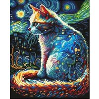 DIAMOND DOTZ DD11035 Diamond Painting Katze bei Nacht - Geübte von DIAMOND DOTZ®