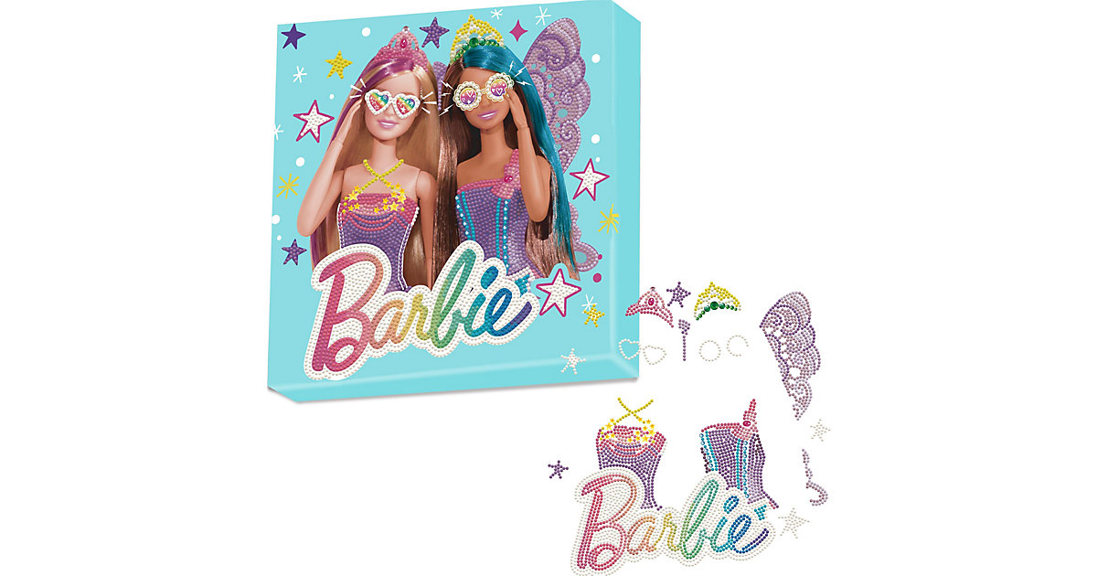"DOTZ BOX® Original Diamond Painting Set Barbie ""Fantasy"" 28 x 28 cm" türkis von DIAMOND DOTZ®