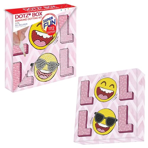 DIAMOND DOTZ DBX.024 - Original 5D Diamond Painting Set Dotz Box LOL Smiley, Kreativset mit 1.112 Diamant Mosaiksteinen, Malset ca. 15 x 15 cm, DIY Komplettset für Kinder ab 8 Jahren DIAMOND DOTZ DBX.024 - Original 5D Diamond Painting Set Dotz Box LOL Smiley, Kreativset mit 1.112 Diamant Mosaiksteinen, Malset ca. 15 x 15 cm, DIY Komplettset für Kinder ab 8 Jahren von DIAMOND DOTZ