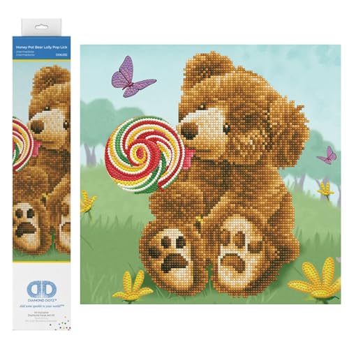 DIAMOND DOTZ DD6.032 - Original 5D Diamond Painting Set Honigtopf Bär Lollypop, Kreativset mit 5.716 Diamant Mosaiksteinen, Malset ca. 31 x 31cm, DIY Komplettset für Erwachsene und Kinder ab 8 Jahren DIAMOND DOTZ DD6.032 - Original 5D Diamond Painting Set Honigtopf Bär Lollypop, Kreativset mit 5.716 Diamant Mosaiksteinen, Malset ca. 31 x 31cm, DIY Komplettset für Erwachsene und Kinder ab 8 Jahren von DIAMOND DOTZ