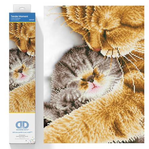 DIAMOND DOTZ DD7.037 - Original 5D Diamond Painting Set Katzen Mama & Kitten, Kreativset mit 12.911 Diamant Mosaiksteinen, Malset ca. 40 x 30 cm, DIY Komplettset für Erwachsene und Kinder ab 8 Jahren DIAMOND DOTZ DD7.037 - Original 5D Diamond Painting Set Katzen Mama & Kitten, Kreativset mit 12.911 Diamant Mosaiksteinen, Malset ca. 40 x 30 cm, DIY Komplettset für Erwachsene und Kinder ab 8 Jahren von DIAMOND DOTZ
