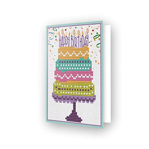 DIAMOND DOTZ DDG.004 - Original Diamond Painting Gru?karte Happy Birthday Cake, Geburtstagskarte 12,6 x 17,7cm, Kreativset mit 1042 Diamant Mosaiksteinen, Malset f?r Erwachsene und Kinder ab 8 Jahren DIAMOND DOTZ DDG.004 - Original Diamond Painting Gru?karte Happy Birthday Cake, Geburtstagskarte 12,6 x 17,7cm, Kreativset mit 1042 Diamant Mosaiksteinen, Malset f?r Erwachsene und Kinder ab 8 Jahren von DIAMOND DOTZ
