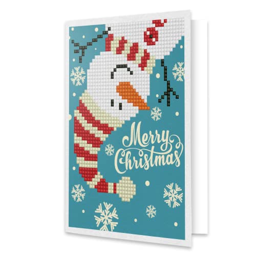 Diamond Dotz DDG-019 Grußkarte Schneemann "Merry Christmas", ca. 12,6 x 17,7 cm groß, funkelnde Klappkarte mit Diamanten zum Verschenken, inklusive Briefumschlag Diamond Dotz DDG-019 Grußkarte Schneemann "Merry Christmas", ca. 12,6 x 17,7 cm groß, funkelnde Klappkarte mit Diamanten zum Verschenken, inklusive Briefumschlag von DIAMOND DOTZ